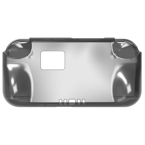 Tuvzylory Protective Case compatible with Anbernic RG476H, Clear Shockproof Handheld Game Console Cover with Ergonomic Grip for Travel & Gaming (Clear Black) - color: Clear Black