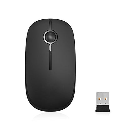 VssoPlor Wireless Mouse, 2.4G Slim Computer Laptop Mouse, Black | Portable Mouse, Plug & Play USB Nano Receiver, Quiet Silent Optical Mice for Notebook, PC, Laptop, Computer, Windows, Mac - color: Black