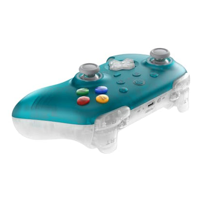 8BitDo Ultimate 2 Wireless Controller for Windows PC, Apple, Steam & Android, Gaming Controller with TMR Joysticks, Hall/Tactile Triggers, Motion Control, RGB Fire Ring, 1000Hz Polling Rate, Clear Blue - color: Clear Blue