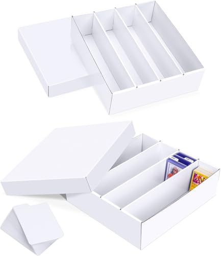 Trading Card Storage Box, 3200 Count Cardboard Storage Box with Divider for Sports, Tcg, Mtg Card(2 Pack) - color: 2 PACK