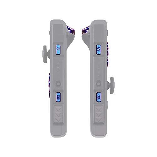eXtremeRate DIY Full Set Buttons for Nintendo Switch & Switch OLED, Replacement Buttons for JoyCon, ABXY Direction Keys SR SL L R ZR ZL + - Home Capture Trigger Buttons Springs - Chameleon Purple Blue - color: Chameleon Purple Blue