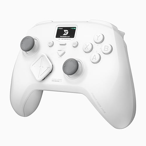 ZD Classic Legend Wireless Gaming Controller – 2.4GHz/BT/Wired, 512-Level Hall Joystick & Triggers, 1000Hz Polling Rate, 4.7inch LCD Display & 2 Back Buttons for Switch/Switch2, PC, Android & iOS (White) - color: White