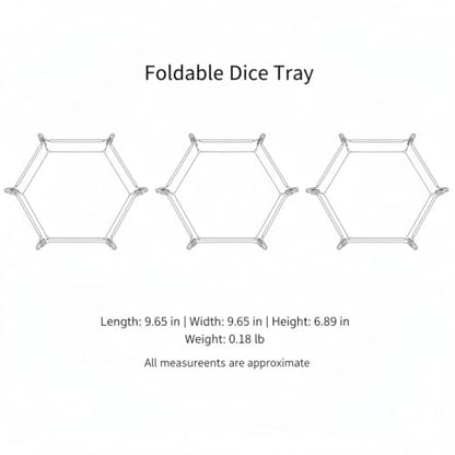 Keep Dice Contained with This Foldable Hexagon Tray, PU Leather & Velvet Interior, Portable 12.6 x 9.6 Inch Rolling Surface for Tabletop Games