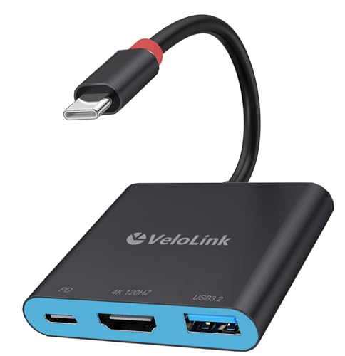 usbc to hdmi Adapter 4k120hz+USB a 3.2+PD Charge Port,Type C Docking Station for steam Deck/Rog Ally/Mac/Laptop,USB c HDMI with PD Port Compatible MacBook,Laptops