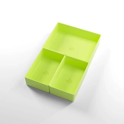 Token Silo Card Add On - 3-Piece Set of Game Trays, Holds Game Cards, Tokens, Dials and Dice, Organize LCG, TCG and Board Game Accessories, Modular Design, Lime Color, Made by Gamegenic - color: Lime Green