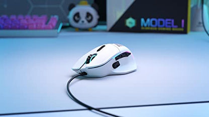 GLORIOUS Gaming Model I Wired Gaming Mouse - 69g Superlight, 2 Swappable Buttons, RGB, PTFE Feet, 9 Programmable Buttons, Side Thumb Rest - White - color: Matte White, size: Model I Wired