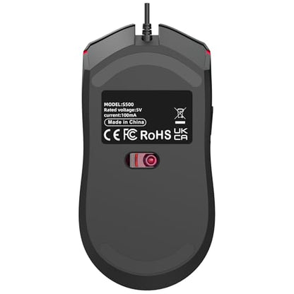 Cuifati Hollow Design RGB Backlit Wired Mouse, Ergonomic 6400DPI Optical Gaming Mouse 6 Buttons USB Plug Play, Lightweight 99g Computer for Gaming and Work, Premium ABS Durable (S500 White) - color: S500 White