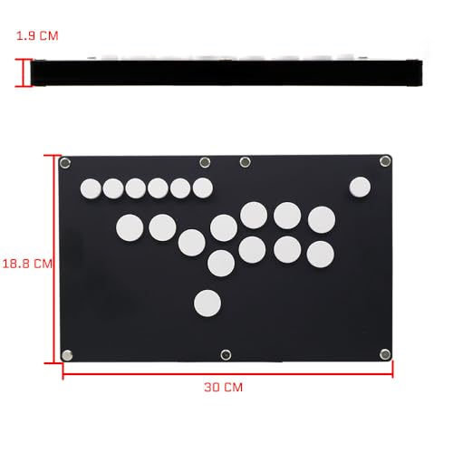 TruBoost FightBox B1-PC-B-B Ultra-Thin All Buttons Leverless-Style Arcade Joystick Fight Stick Game Controller PC USB Hot-Swap Cherry Black Matte Panel