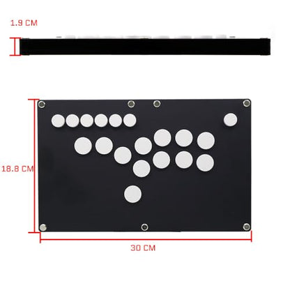 TruBoost FightBox B1-PC-B-B Ultra-Thin All Buttons Leverless-Style Arcade Joystick Fight Stick Game Controller PC USB Hot-Swap Cherry Black Matte Panel