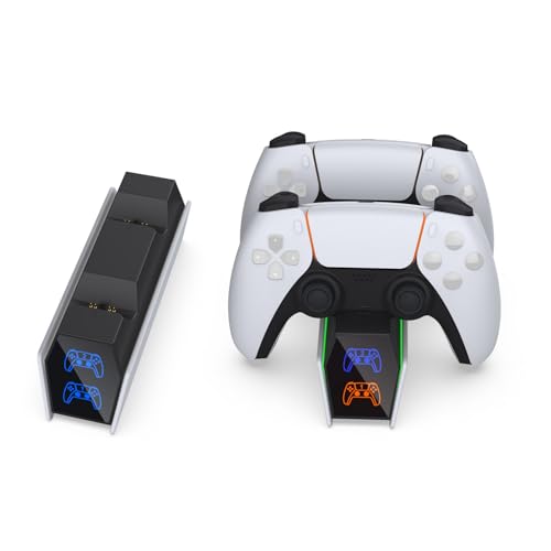 Clearance PS5 Controller Charger with Fast Charging AC Adapter, Charging Station Stand for PlayStation 5 DualSense and DualSense Edge, Dual Docking Station for PS5 Accessories