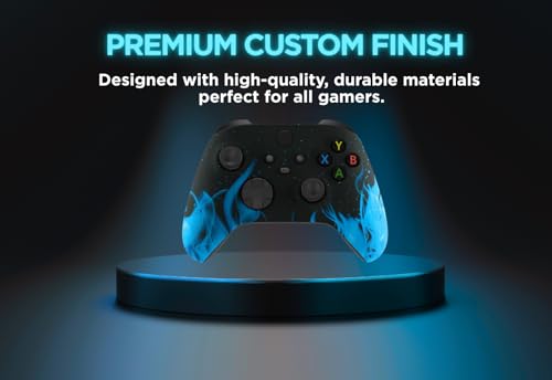 Stealth Controllers Wireless Controller for Xbox Series S, Xbox Series X, Xbox One - Soft Touch Feel - Custom Series S/X Controller (Blue Flames) - color: Blue Flames