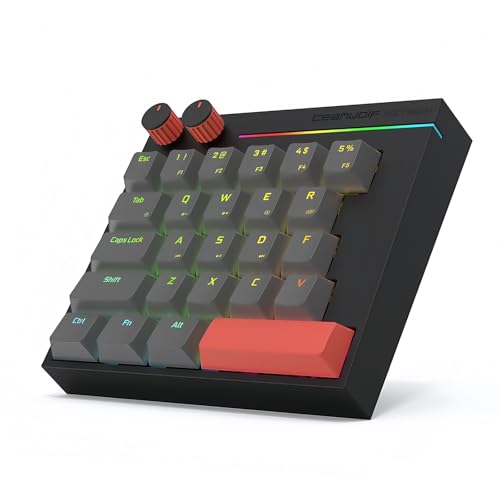 FKZ HK25 One Handed Gaming Keyboard,Magnetic Switch Hall Effect Rapid Trigger Custom RGB Wired Hot Swap Mechanical Keyboard Adjustable Actuation 25 Keys Macro Keypad, 8K Hz Polling Rate (Black) - color: Black