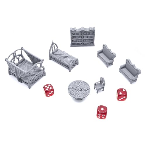 Elegant Furniture by Printable Scenery, 3D Printed Tabletop RPG Scenery and Wargame Terrain 28mm Miniatures