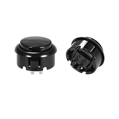 uxcell 30mm Mounting Hole Momentary Game Push Button Switch for Arcade Video Games Black 6pcs - color: Black