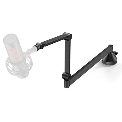 InnoGear Low Profile Mic Arm Foldable Boom Arm Mic Stand Desk for Fifine | Smooth Adjustment, 360° Rotation, 3.3 lb Weight Capacity, Horizontal Reach 26.1", 3/8" to 5/8" Adapter, For Desk Under 2.75" - color: Black, style: 3-Axis Arm