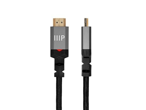 Monoprice 8K Certified Ultra High Speed HDMI Cable - 6 Feet - Black | Braided - HDMI 2.1, 8K@60Hz, 4k@120Hz, 48Gbps, HDR, VRR, CL3 in-Wall Rated - size: 6 Feet