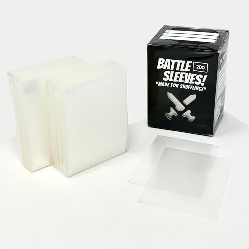 Battle Sleeves! Semi Matte for Standard Sized Trading Cards | Super Easy to Shuffle! | 200 Count | Frosted Clear - color: Frosted Clear