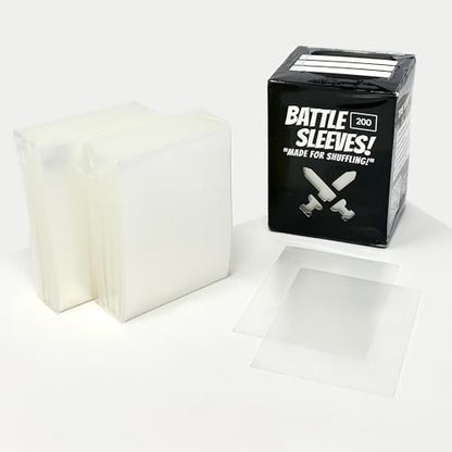 Battle Sleeves! Semi Matte for Standard Sized Trading Cards | Super Easy to Shuffle! | 200 Count | Frosted Clear - color: Frosted Clear