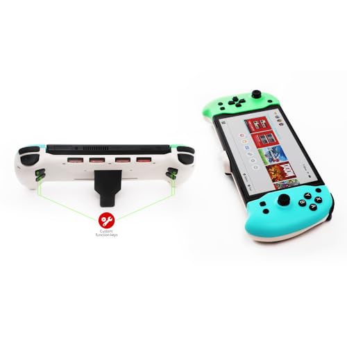 DOBE - Eggshell Controller Gripcon Switch Controller for Handheld Mode, Ergonomic Controller for Nintendo Switch with 6-Axis Gyro, Dual Motor Vibration, Compatible with All Games of Switch, Blue and Green - color: BLUE&GREEN