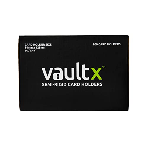Vault X Semi-Rigid Trading Card Holders (200 Pack), Hard Sleeves for Trading Card Grading Submissions, Card Protectors - size: 200 Pack