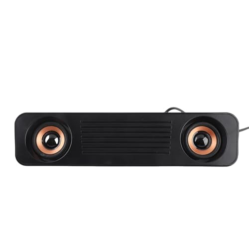 ASHATA Wired Soundbar, 3W USB HiFi 360 Degree Stereo Desktop Speaker with Subwoofer, Home Theater Surround Sound System for TV, Gaming, Projector