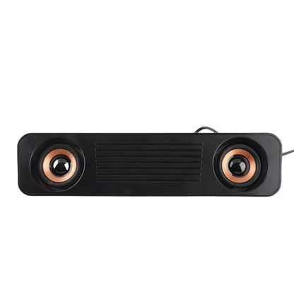 ASHATA Wired Soundbar, 3W USB HiFi 360 Degree Stereo Desktop Speaker with Subwoofer, Home Theater Surround Sound System for TV, Gaming, Projector