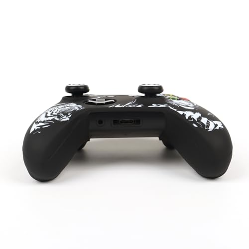 Tiger Controller Skin Cover Compatible with Xbox one Controller, RALAN Protector Case, Customised Thumb Grips Caps - color: Tiger Black White
