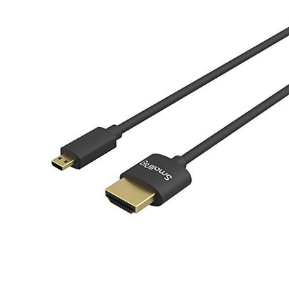 SMALLRIG Micro Ultra Thin HDMI Cable 35cm/1.15Ft (D to A), Super Flexible Slim High Speed 4K 60Hz HDR 2.0, Fit for Sony A7RIII / A6600 / A6500, for FUJIFILM X-T3 / X-T4, for GoPro Hero 7/6/5-3042B - size: 35CM(D to A)