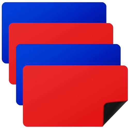 Ecally 4 Pcs Card Game Mats 24 x 14 Inch Playmat Table Smooth Playing Card Mat for TCG, Gameplay (Red,Blue) - color: Red, Blue