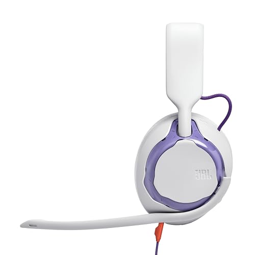 JBL Quantum 250 Wired Gaming Headset Spatial Sound Mic - White | Plug And Play 3.5mm Connection For PC, Xbox, PlayStation, Switch, With Detachable Boom Arm And Lightweight Over Ear Comfort - color: White