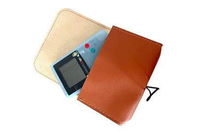 PU GBC Leather Case Carrying Bag for Game Boy Color/Game boy Pocket, Anbernic RG351V, Retroid Pocket 1 - Portable Travel Case, Protective Pouch for Handheld Retro Game Console (Brown)