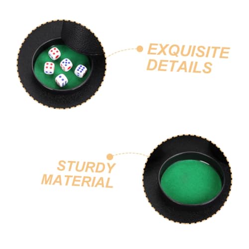 Yardwe 5pcs Dice Cup Base Tray Durable Shaker Lid Soundproof Design for Party Props Game Supplies and Ktv Use
