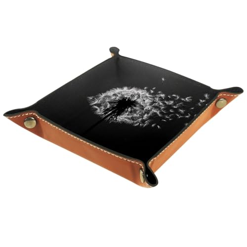 Dandelion Folding Leather Dice Tray for Rolling, RPG DND Table Desk Dice Holder Mat Rolling Tray for Tabletop Board Game, Suitable for 5e, Warhammer 40k, 6.3"x6.3" - color: Dandelion, size: 6.3" x 6.3" x 1.2"