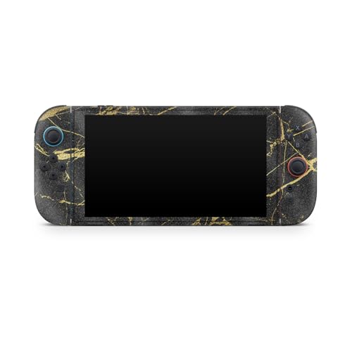 Glossy Glitter Gaming Skin Compatible with Nintendo Switch 2 Console Only - Black Gold Marble - Premium 3M Vinyl Protective Wrap Decal Cover - Easy to Apply | Crafted in The USA by MightySkins - color: Black Gold Marble, size: Switch 2 Console Skin Only,