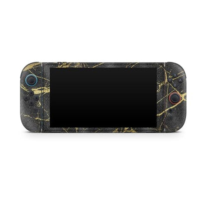 Glossy Glitter Gaming Skin Compatible with Nintendo Switch 2 Console Only - Black Gold Marble - Premium 3M Vinyl Protective Wrap Decal Cover - Easy to Apply | Crafted in The USA by MightySkins - color: Black Gold Marble, size: Switch 2 Console Skin Only,