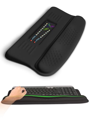Ergonomic Wave Wrist Rest with Keyboard Stand, Cushioned Palm Rest, Comfortable Integrated Memory Foam for Natural Typing and Relieve Wrist Pain, Dark Night Black - color: Dark Night Black