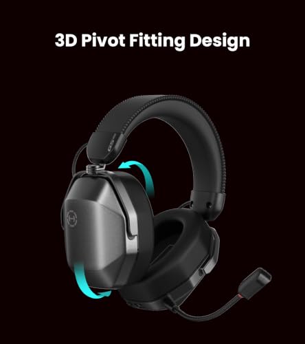 Edifier G5 MAX Gaming Headset, 305H Battery, THX Audio, Space Grey | 53mm Driver, AI Noise-Canceling Detachable Mic, RGB Lighting. Hi-Res Audio Wireless, Compatible with PC, Console & Mobile - color: space grey