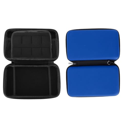 Hard Shell Carrying Case for New 3DS XL/2DS XL - Travel Protective Storage with 8 Game Cartridge Slots & Water Proof PU Exterior (Blue) - color: Blue