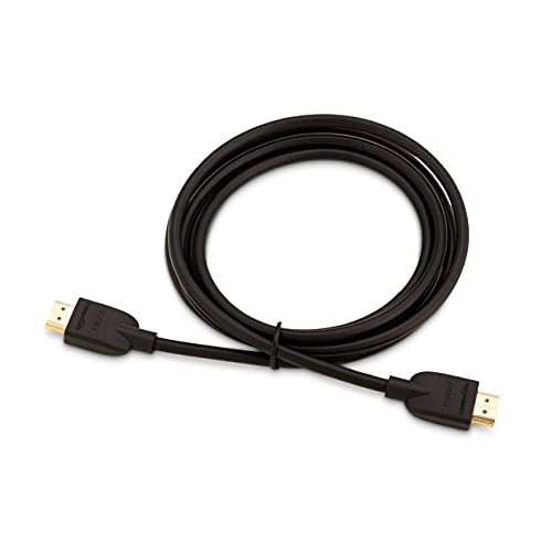 Amazon Basics HDMI Cable, 6ft, 4K@60Hz, High-Speed 4K HDMI 2.0 Cord with Ethernet, 18Gbps, 2160p, 48 bit, Compatible with TV/PS5/Xbox/Roku/Blu-ray, Black - size: 6 Feet