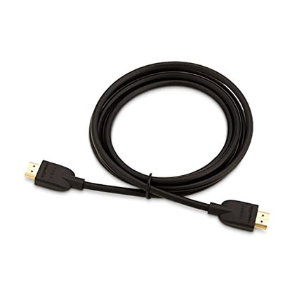 Amazon Basics HDMI Cable, 6ft, 4K@60Hz, High-Speed 4K HDMI 2.0 Cord with Ethernet, 18Gbps, 2160p, 48 bit, Compatible with TV/PS5/Xbox/Roku/Blu-ray, Black - size: 6 Feet