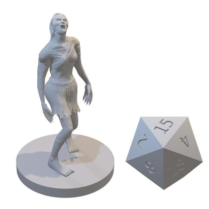 Set of 7 Zombie Undead Monster Miniatures for DND Pathfinder RPG Unpainted Resin 28mm-32mm
