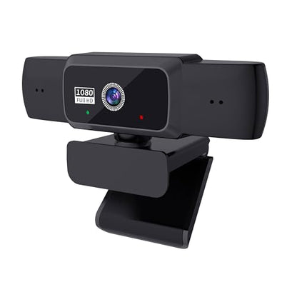 Hprosper 1080P Webcam with mic, Noise Cancellation, Wide-Angle Lens, Auto Light Correction, Plug & Play USB Webcam for Laptop, Desktop, PC, Mac, Zoom, Skype, Streaming