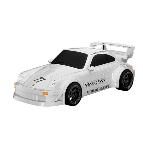 65W Fast Charging Desktop Charger, 3-Port USB-C & USB-A GaN Power Station, Racing Car Design with Intelligent Power Allocation, Compatible with iPhone, Android, iPad, Laptop & Earbuds (White) - color: White