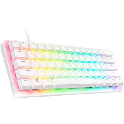 Razer Huntsman V3 Pro Mini 60% Esports Gaming Keyboard, White | Analog Optical Switches, Razer Snap Tap, Rapid Trigger, Adjustable Actuation, Dual-Purpose Mod Keys, Doubleshot PBT Keycaps - color: White, size: Mini 60%, style: 1000 Hz Polling