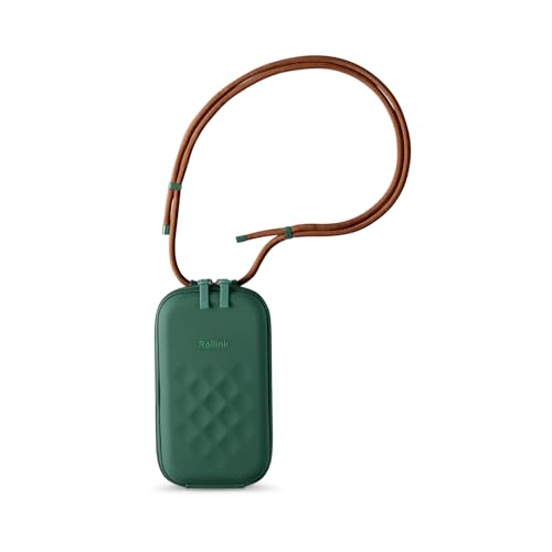 Rollink Nano EVA Hard-Shell Phone Case Crossbody Bag – Compact Travel Organizer, Water-Resistant, Adjustable Strap | Quick-access layout - color: Eden Green