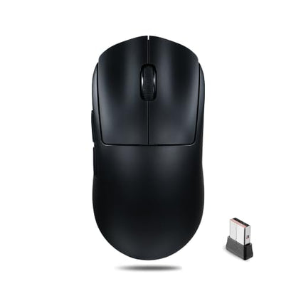 Hexgears H9 Wireless Gaming Mouse, BT5.0/2.4G Hz/USB C Gaming Mice, 12500DPI, 60g Lightweight, 5 Programmable Buttons, Web Driver, 150 hr Battery Life, Gaming Accessories for PC/Laptop/Mac (Black) - color: Black