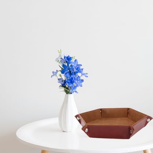 BESPORTBLE Hexagon Pu Leather Dice Tray Foldable Felt Storage Box Brown for Tabletop RPG Games and Board Game Accessories