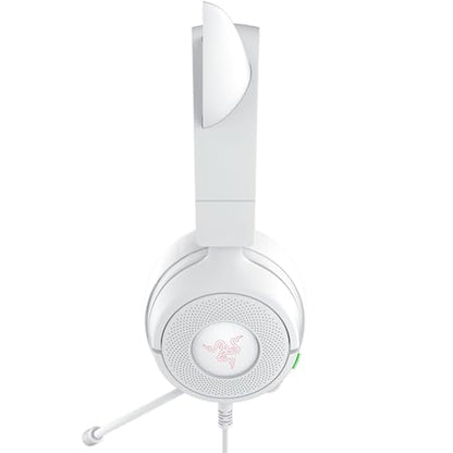 Razer Kraken Kitty V3 X Wired Gaming Headset, Kitty Ears, White | HyperClear Cardioid Mic, 40 mm Drivers, 7.1 Surround Sound, Comfy Ear Cushions, Cross-Platform via 3.5mm PC, PS5, Xbox - color: Mercury White