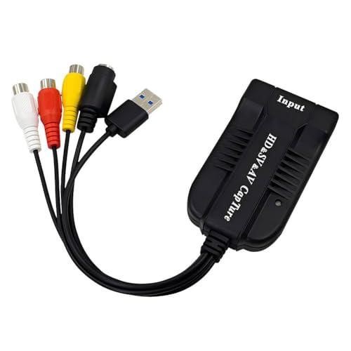 USB Video Capture Card HDMI/AV/RCA/S-Video to USB 2.0 Audio Video Capture Card Device 1080P HD 30fps for Live Streaming,Camcorder,Gaming,VCR,VHS,DVD,PS4,PS5