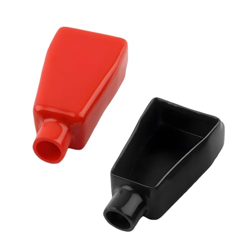 Yourkar 2 PCS Battery Terminal Covers, Soft PVC Insulating Flexible Battery Terminal Stud Caps, Anti-Flaming Positive & Negative Cable Battery Terminal Protector, Car Accessories (2pcs) - color: 2pcs